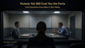 Investigative interview observed through a one-way mirror illustrating why great interviewers know when to stop talking to improve statement reliability and gather more accurate information.